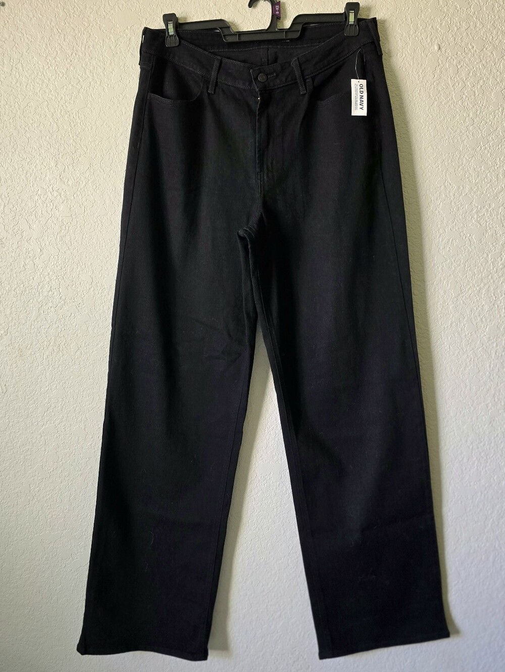 Old Navy Women’s Black Wide-Leg Jeans Flare Size 14 Tall